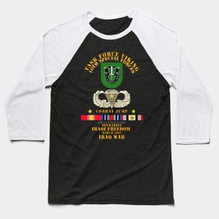 Combat Jump - TF VIking - 10th SFG - OEF - Iraq w SVC Baseball T-Shirt